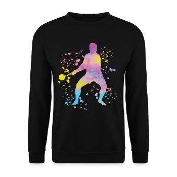 Hammerwerfer Colorsplash Hammerwerfen - Unisex Pullover - Schwarz - Vorne - Alina (178cm) & Michal (187cm)