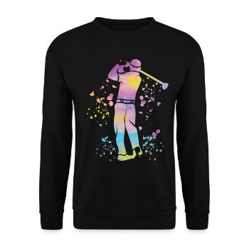 Golfer Colorsplash Kinder Miniaturgolf - Unisex Pullover - Schwarz - Vorne - Alina (178cm) & Michal (187cm)