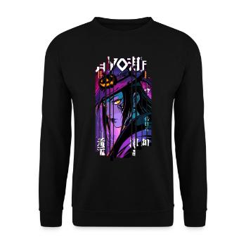 Halloween - Witch Geometric Effect Mauve - Unisex Sweatshirt - black - Front - Alina (178cm) & Michal (187cm)