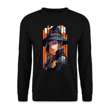 Orange Geometric Witch - Unisex Sweatshirt - black - Front - Alina (178cm) & Michal (187cm)