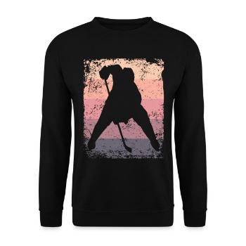 joueurs de hockey sur glace vintage hockey sur glace - Sweat-shirt Unisexe - noir - Devant - Alina (178cm) & Michal (187cm)