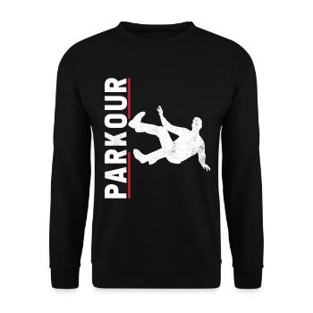 Parkour Free Runner Free Running - Unisex Sweatshirt - black - Front - Alina (178cm) & Michal (187cm)