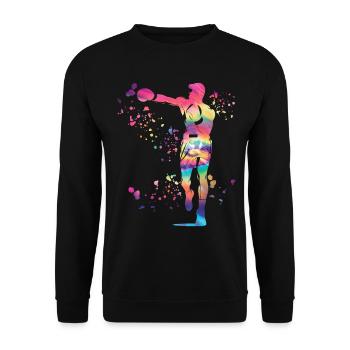 Boxing Fighter Kids Boxing Match Boxer - Unisex Sweatshirt - black - Front - Alina (178cm) & Michal (187cm)