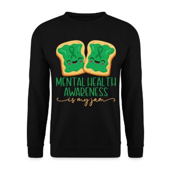 Mental Health Awareness Is My Jam - Unisex Sweatshirt - black - Front - Alina (178cm) & Michal (187cm)
