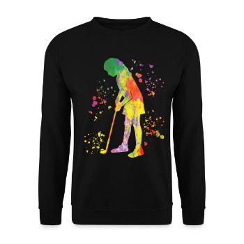 Golfer Colorsplash Kinder Miniaturgolf - Unisex Pullover - Schwarz - Vorne - Alina (178cm) & Michal (187cm)