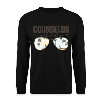 School Counselor Off Duty Funny Summer Vacation - Unisex Sweatshirt - black - Front - Alina (178cm) & Michal (187cm)
