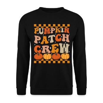 Groovy Pumpkin Patch Crew Fall Pumpkins - Unisex Sweatshirt - black - Front - Alina (178cm) & Michal (187cm)