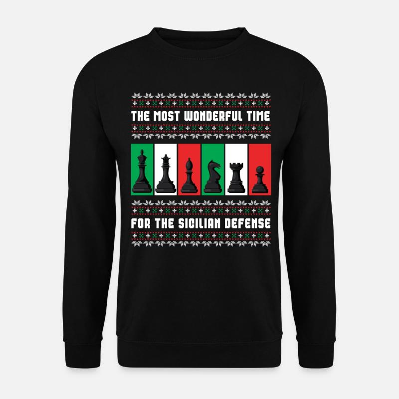 Weihnachtsschach Hässlicher Weihnachtspullover - Unisex Pullover - Schwarz