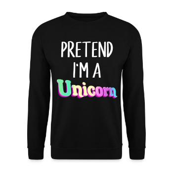 Pretend I'm A Unicorn Halloween Costume - Unisex Sweatshirt - black - Front - Alina (178cm) & Michal (187cm)