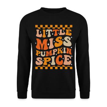 Little Miss Kürbisgewürz Groovy Herbst - Unisex Pullover - Schwarz - Vorne - Alina (178cm) & Michal (187cm)
