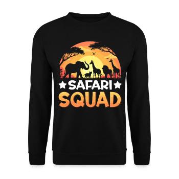 Safari Squad Animaux Coucher de soleil Zoo Faune - Sweat-shirt Unisexe - noir - Devant - Alina (178cm) & Michal (187cm)