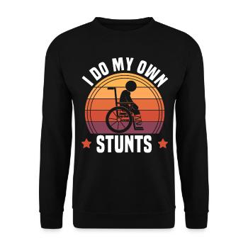 I Do My Own Stunts Funny Broken Leg - Unisex Sweatshirt - black - Front - Alina (178cm) & Michal (187cm)