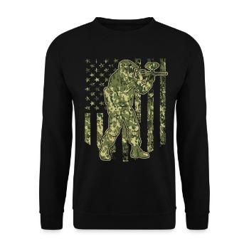 Camo Drapeau Américain Amateur de Paintball - Sweat-shirt Unisexe - noir - Devant - Alina (178cm) & Michal (187cm)