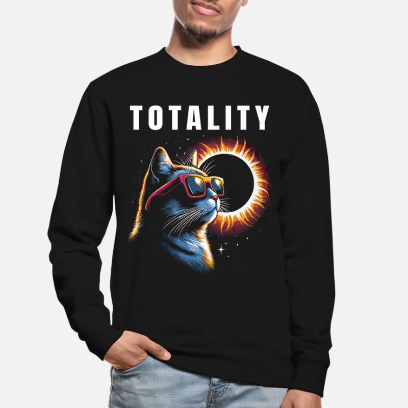 Total Solar Eclipse Totality Cat Unisex Sweatshirt