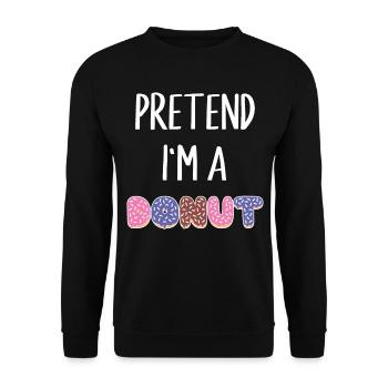Tu so, als wäre ich ein Donut Lustiges Donut-Kostüm - Unisex Pullover - Schwarz - Vorne - Alina (178cm) & Michal (187cm)