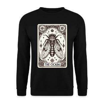 Cicada Tarot Card Brood Emergence - Unisex Sweatshirt - black - Front - Alina (178cm) & Michal (187cm)