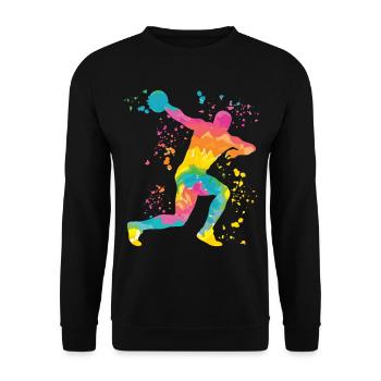Diskuswerfer Colorsplash Diskuswurf - Unisex Pullover - Schwarz - Vorne - Alina (178cm) & Michal (187cm)