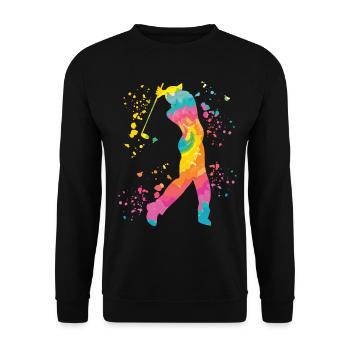 Golfer Colorsplash Kinder Miniaturgolf - Unisex Pullover - Schwarz - Vorne - Alina (178cm) & Michal (187cm)