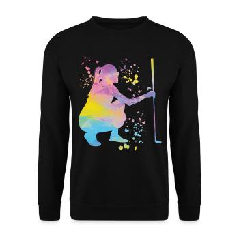 Golfer Colorsplash Kinder Miniaturgolf - Unisex Pullover - Schwarz - Vorne - Alina (178cm) & Michal (187cm)