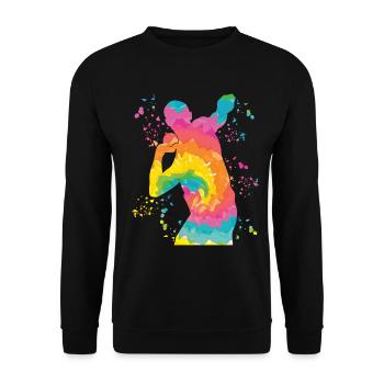 Lanceur de poids Colorsplash Lancer de poids - Sweat-shirt Unisexe - noir - Devant - Alina (178cm) & Michal (187cm)