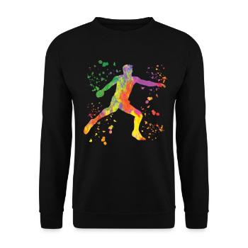 Diskuswerfer Colorsplash Diskuswurf - Unisex Pullover - Schwarz - Vorne - Alina (178cm) & Michal (187cm)