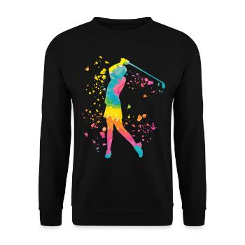 Golfer Colorsplash Kinder Miniaturgolf - Unisex Pullover - Schwarz - Vorne - Alina (178cm) & Michal (187cm)