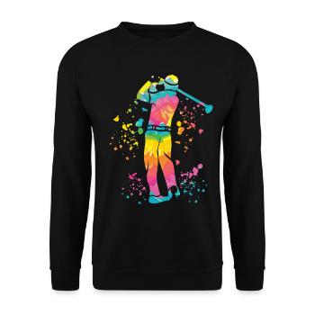 Golfer Colorsplash Kinder Miniaturgolf - Unisex Pullover - Schwarz - Vorne - Alina (178cm) & Michal (187cm)