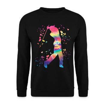 Golfer Colorsplash Kinder Miniaturgolf - Unisex Pullover - Schwarz - Vorne - Alina (178cm) & Michal (187cm)