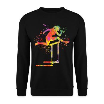 Hurdle Run Obstacle Course Kids Hurdle Run - Unisex Sweatshirt - black - Front - Alina (178cm) & Michal (187cm)