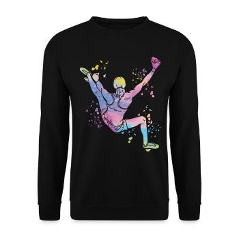 Boulderer Colorsplash Boulder Bouldering - Unisex Sweatshirt - black - Front - Alina (178cm) & Michal (187cm)