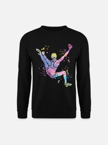 Boulderer Colorsplash Boulder Bouldern - Unisex Pullover - Schwarz
