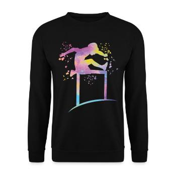 Hurdle Run Obstacle Course Kids Hurdle Run - Unisex Sweatshirt - black - Front - Alina (178cm) & Michal (187cm)