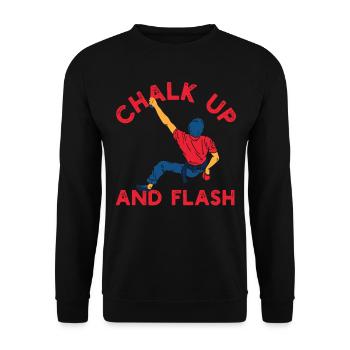 Chalk Up Und Flash Boulderer Boulder - Unisex Pullover - Schwarz - Vorne - Alina (178cm) & Michal (187cm)