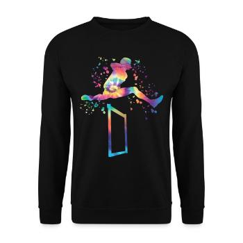Hurdle Run Obstacle Course Kids Hurdle Run - Unisex Sweatshirt - black - Front - Alina (178cm) & Michal (187cm)