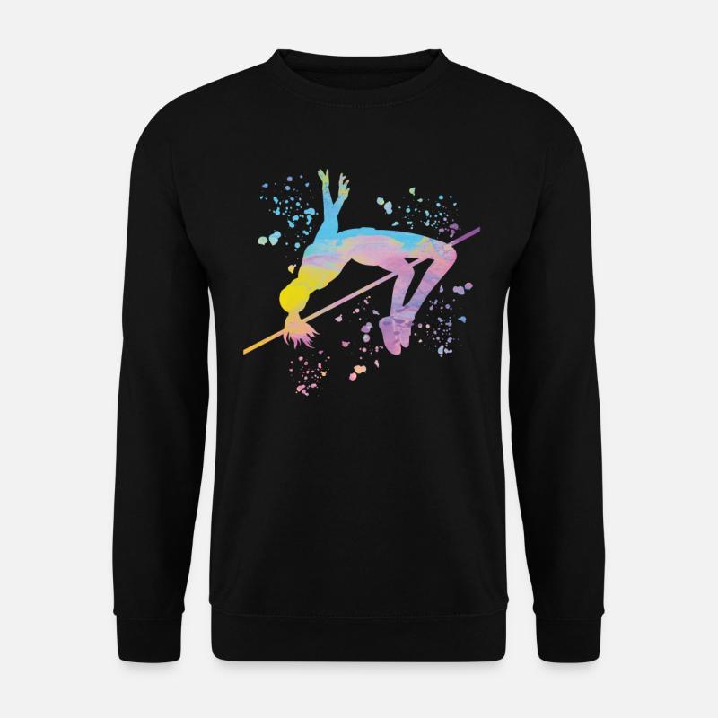Hochspringer Wasserfarben Hochsprung - Unisex Pullover - Schwarz