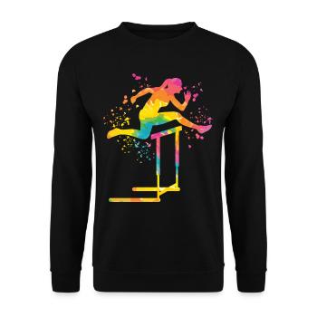 Hurdle Run Obstacle Course Kids Hurdle Run - Unisex Sweatshirt - black - Front - Alina (178cm) & Michal (187cm)