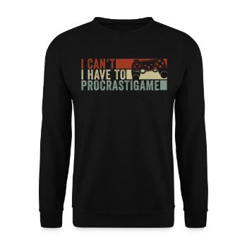 Gamer Je ne peux pas Je dois procrastigame Gaming - Sweat-shirt Unisexe - noir - Devant - Alina (178cm) & Michal (187cm)
