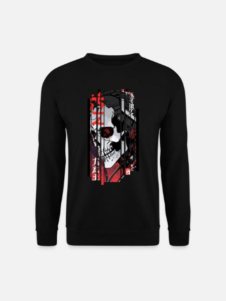 Cyborg black kanji skull - Unisex Sweatshirt - black