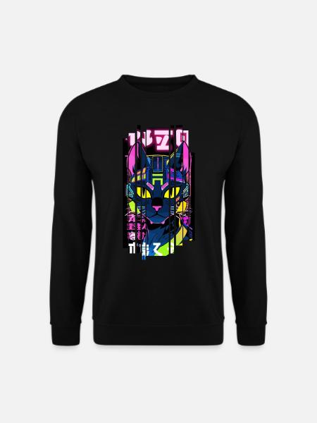 Ver.1 - Cyborg chat néon kanji - Sweat-shirt Unisexe - noir