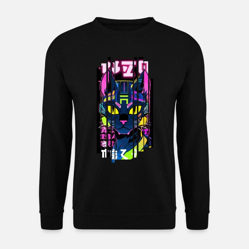 Ver.1 - Cyborg chat néon kanji - Sweat-shirt Unisexe - noir