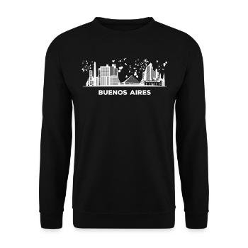 Portenos Skyline Buenos Aires - Unisex Sweatshirt - black - Front - Alina (178cm) & Michal (187cm)