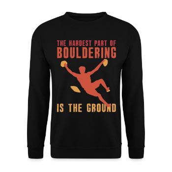 Bouldering Boulderer Bouldering - Unisex Sweatshirt - black - Front - Alina (178cm) & Michal (187cm)