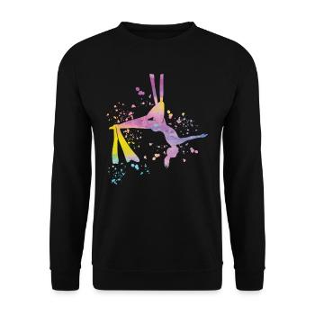 Vertikaltuch Luftakrobatik Aerial Silk - Unisex Pullover - Schwarz - Vorne - Alina (178cm) & Michal (187cm)