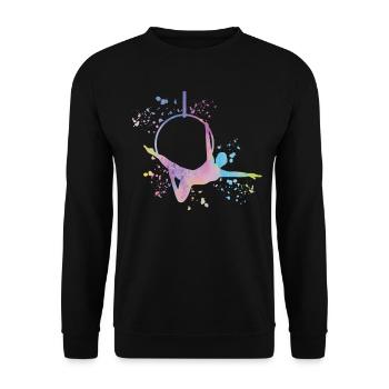 Aerialist Aerial Ring Lyra Air Ring - Unisex Sweatshirt - black - Front - Alina (178cm) & Michal (187cm)