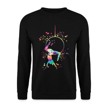 Aerialist Aerial Ring Lyra Air Ring - Unisex Sweatshirt - black - Front - Alina (178cm) & Michal (187cm)