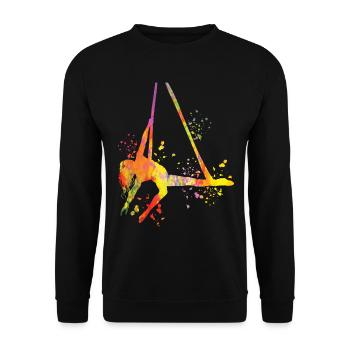 Vertical Cloth Aerial Acrobatics Aerial Silk - Unisex Sweatshirt - black - Front - Alina (178cm) & Michal (187cm)