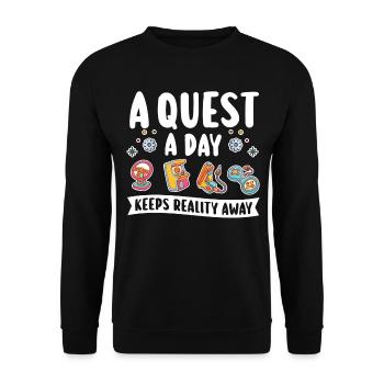 Jouer à Gamer A Quest A Day - Sweat-shirt Unisexe - noir - Devant - Alina (178cm) & Michal (187cm)
