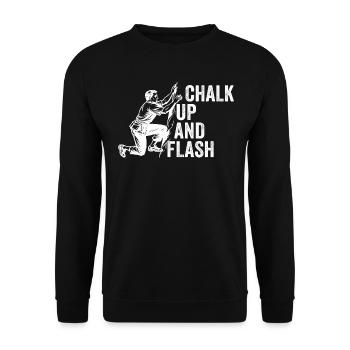Boulderer Chalk Up et Flash Bouldering - Sweat-shirt Unisexe - noir - Devant - Alina (178cm) & Michal (187cm)