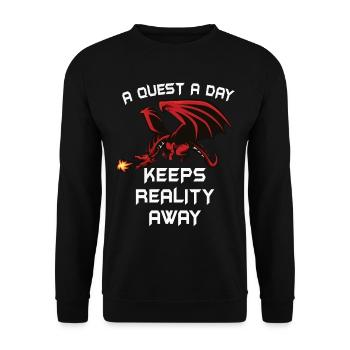 Jouer à Gamer A Quest A Day - Sweat-shirt Unisexe - noir - Devant - Alina (178cm) & Michal (187cm)