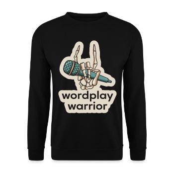 Poetry Slam Wortspiel Krieger Slam-poesie - Unisex Pullover - Schwarz - Vorne - Alina (178cm) & Michal (187cm)